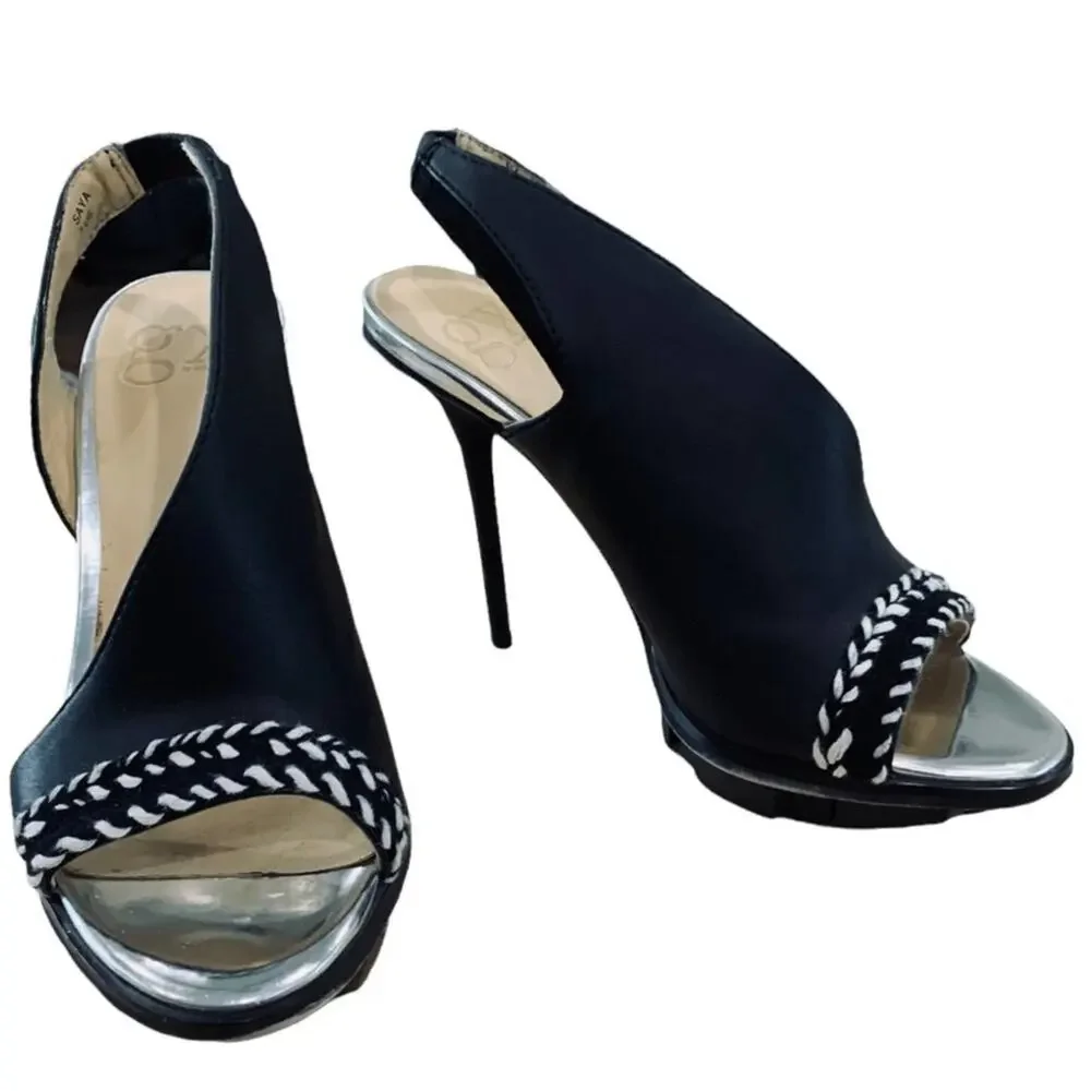GX by Gwen Stefani shoes. Herld. Silver‎ metallic and Braided accent Saya size 7